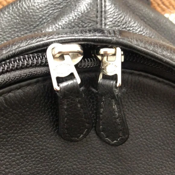 Coach Black Leather and Mesh Metropolitan Sling Backpack